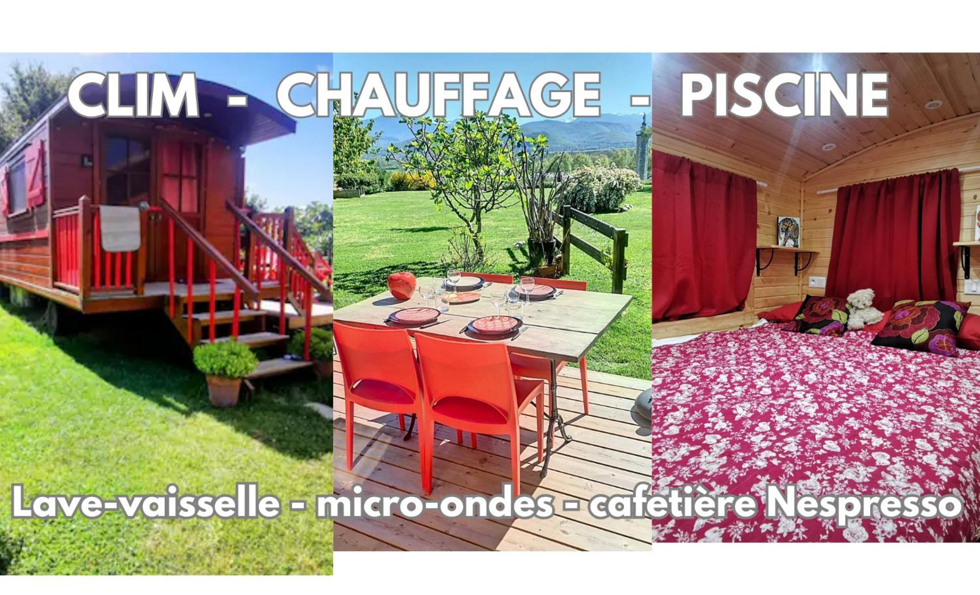 La Roulotte Du Cagire - 4 Pers - Pyrenees Guest House Villeneuve-de-Rivière Exterior foto